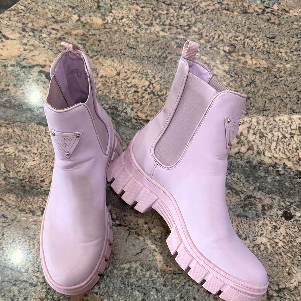 GUESS Light Pink/Lavender Combat Boots